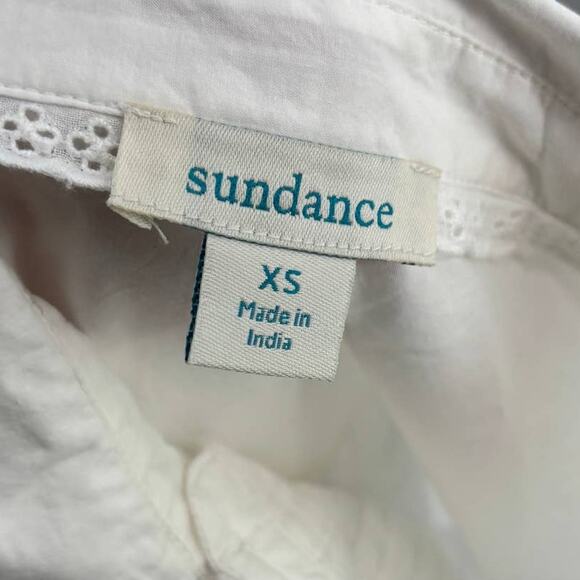 Sundance White Kenna Button Up Tie Sleeve Shirt - Picture 10 of 11